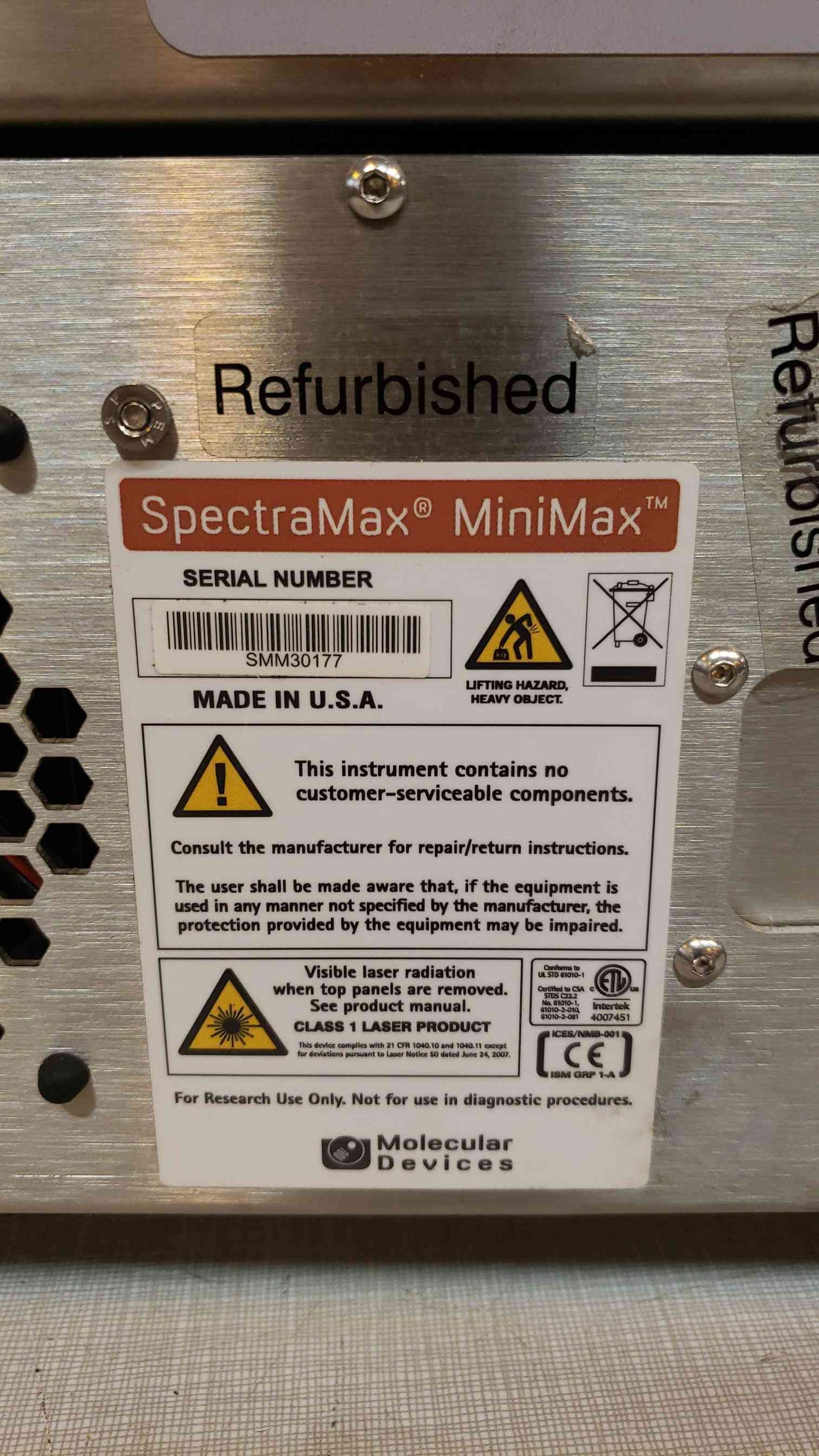 Molecular Devices SpectraMax i3 MiniMax 300 Cytometer