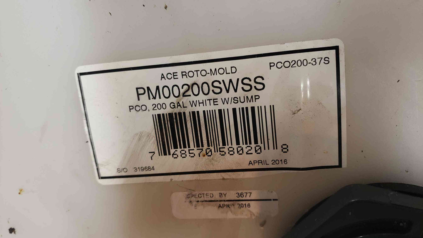 200 Gal PCO Ace Roto-Mold Container w/Sump PM00200SWSS(S6LLST4427)