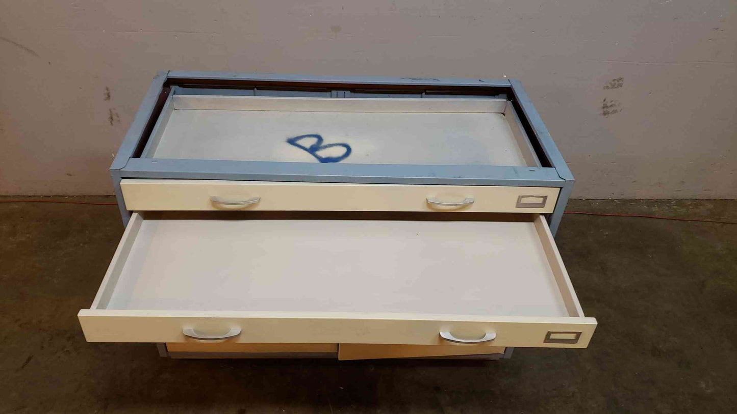 4' Blue and White Casework W/ 2 Drawers 2 Doors(101000)