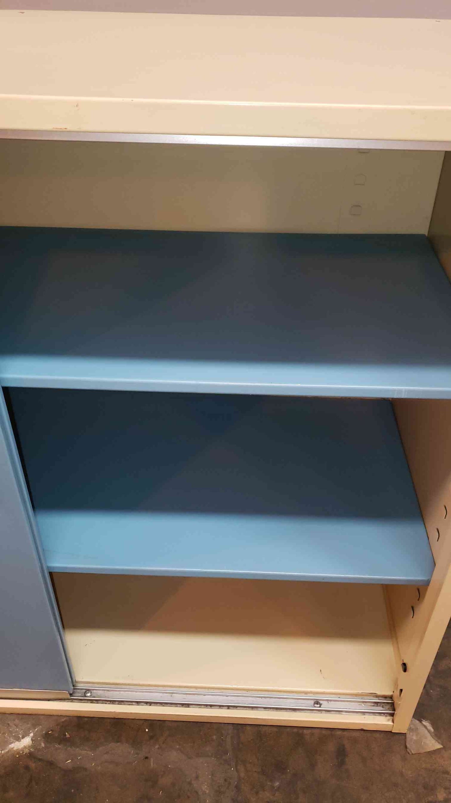 3' Blue and Tan Overhead Lab Casework Cabinet Metal(100996)