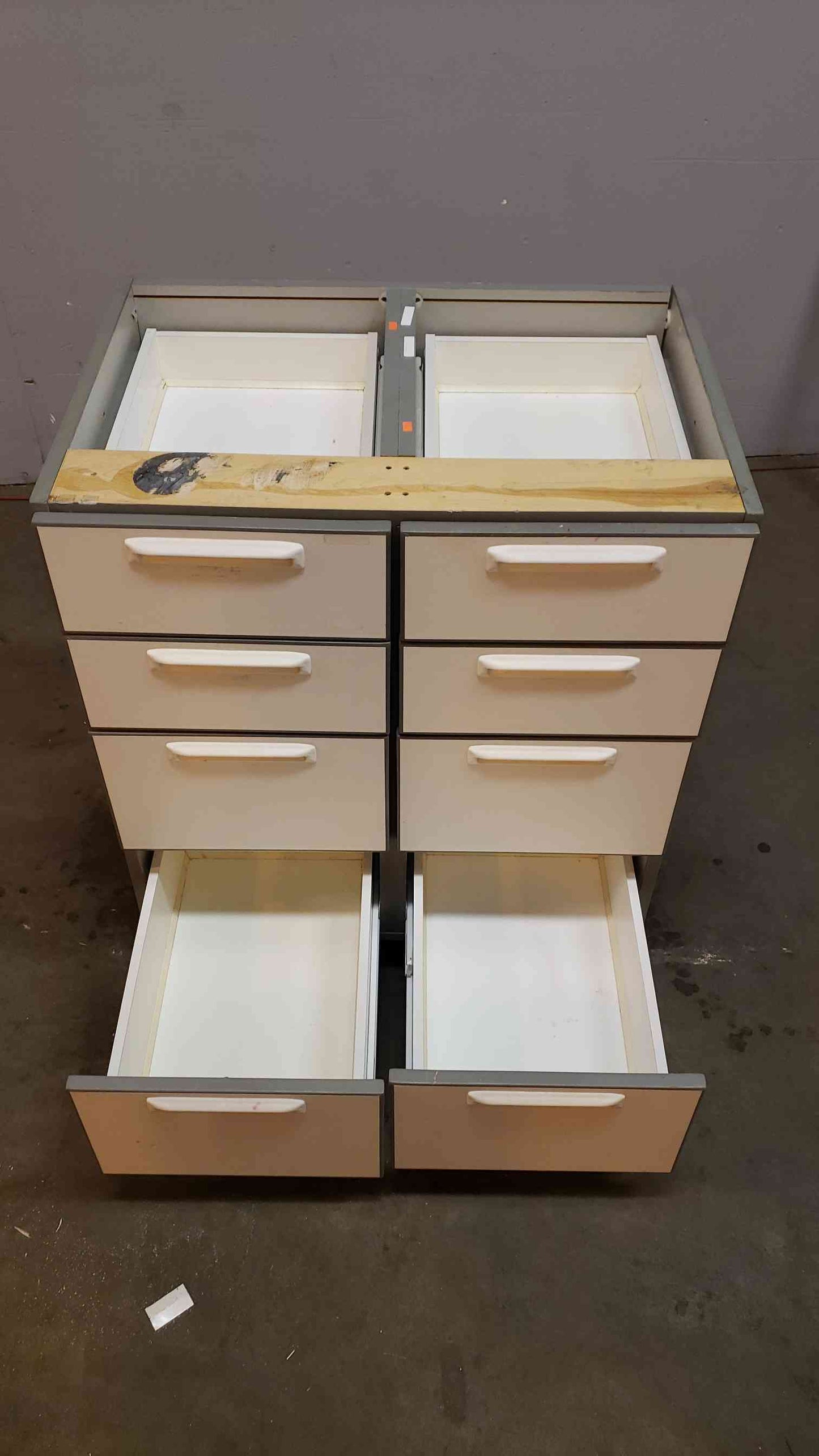 3' Recessed Wooden Casework W/ 8 Drawers(Q16654)