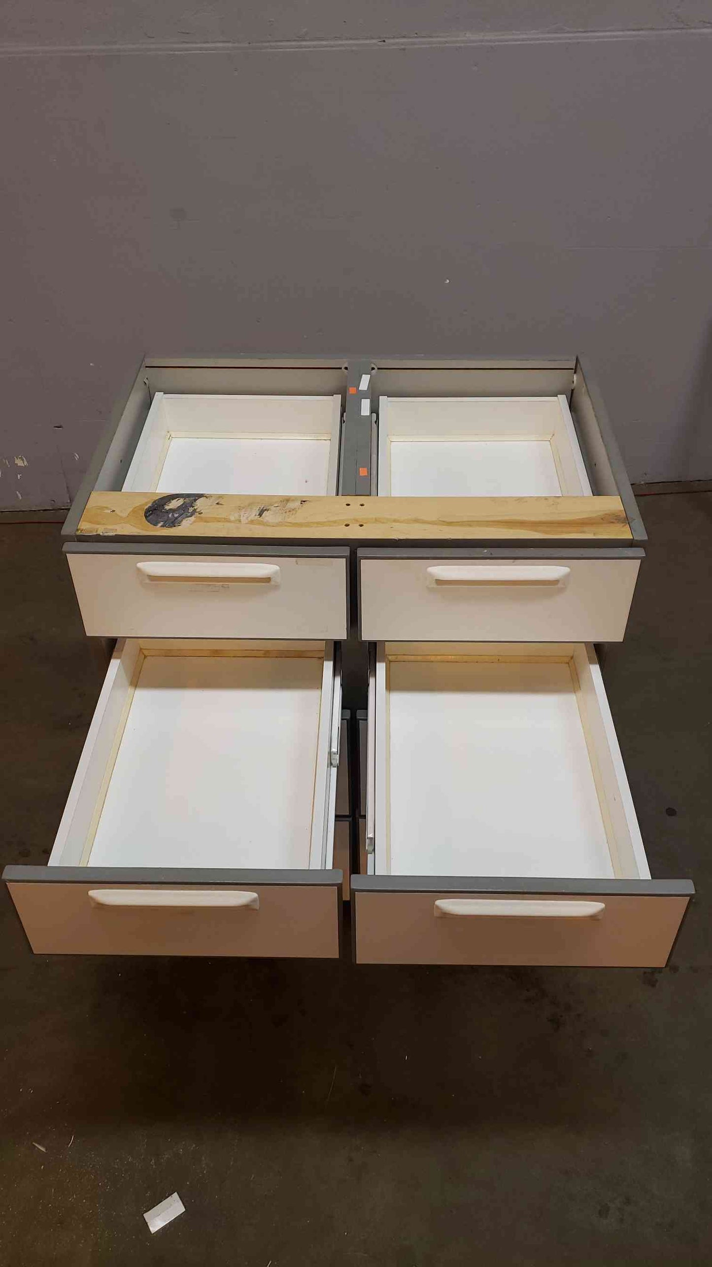 3' Recessed Wooden Casework W/ 8 Drawers(Q16654)