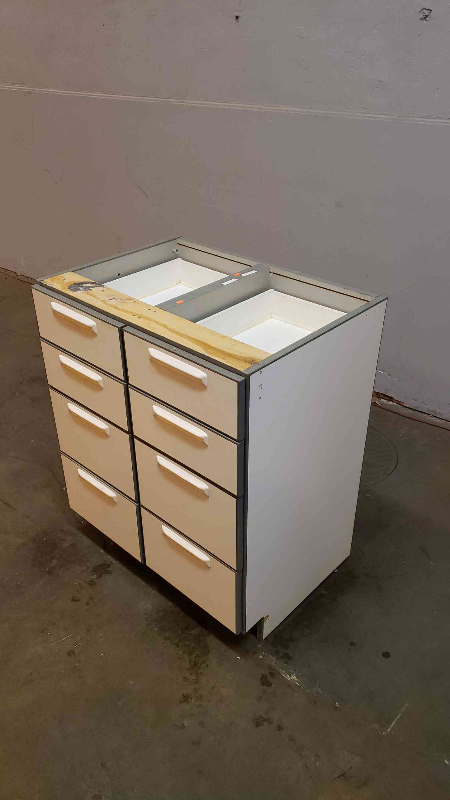 3' Recessed Wooden Casework W/ 8 Drawers(Q16654)