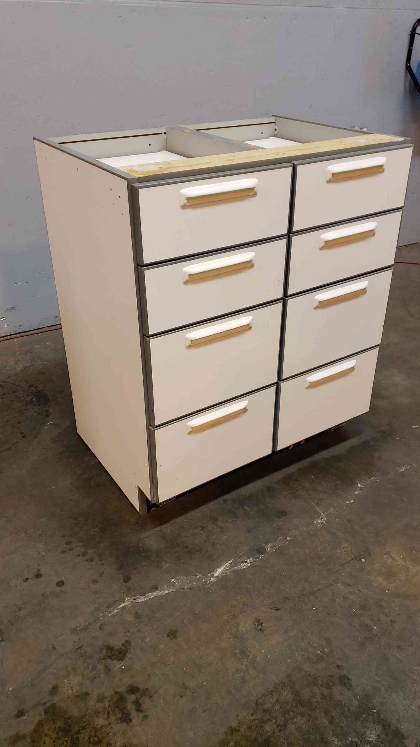 30" Recessed Wooden Casework W/ 8 Drawers(Q16667)