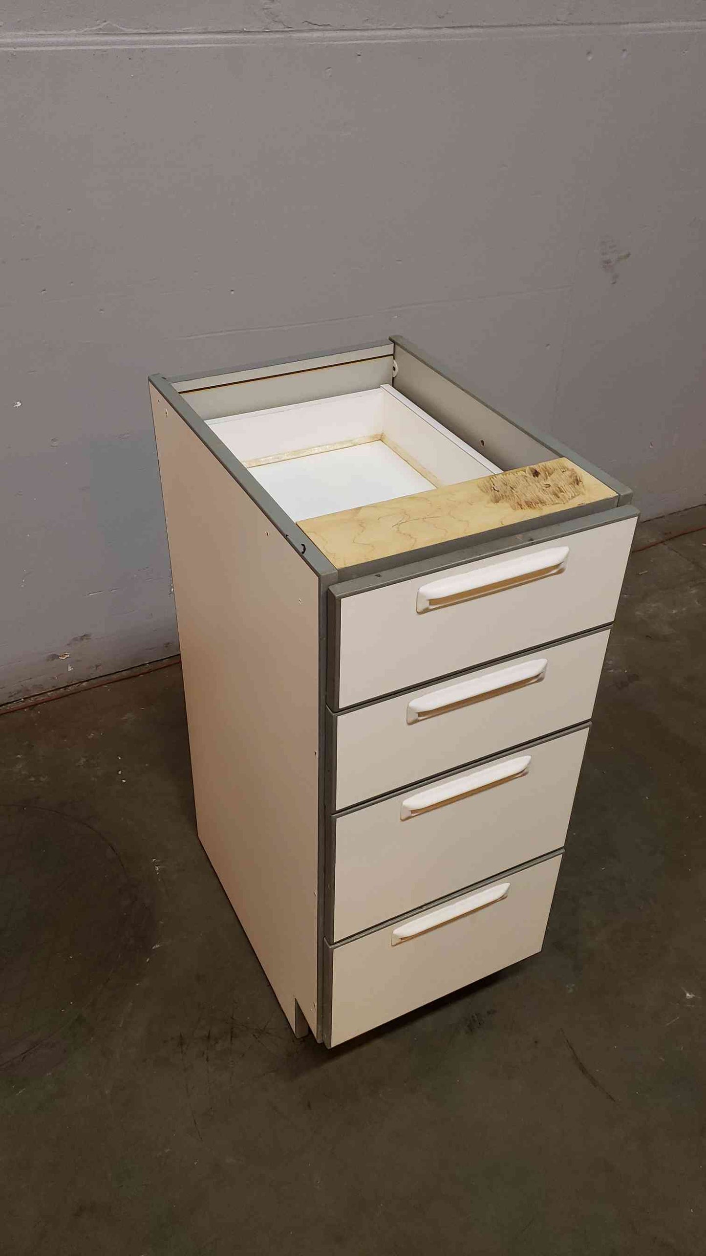 15" Recessed Wooden Casework W/ 4 Drawers(Q16692)
