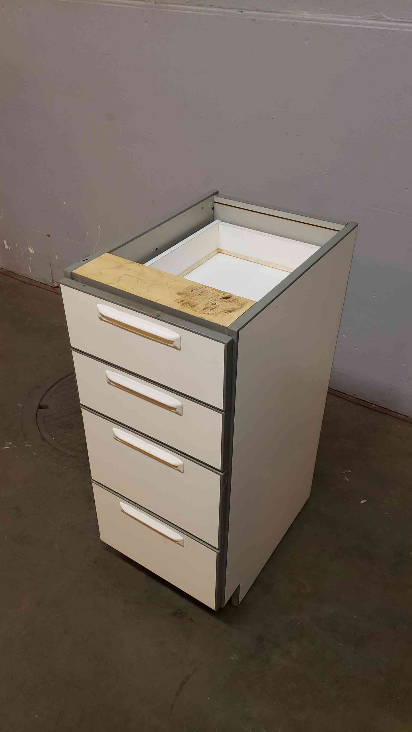 15" Recessed Wooden Casework W/ 4 Drawers(Q16692)