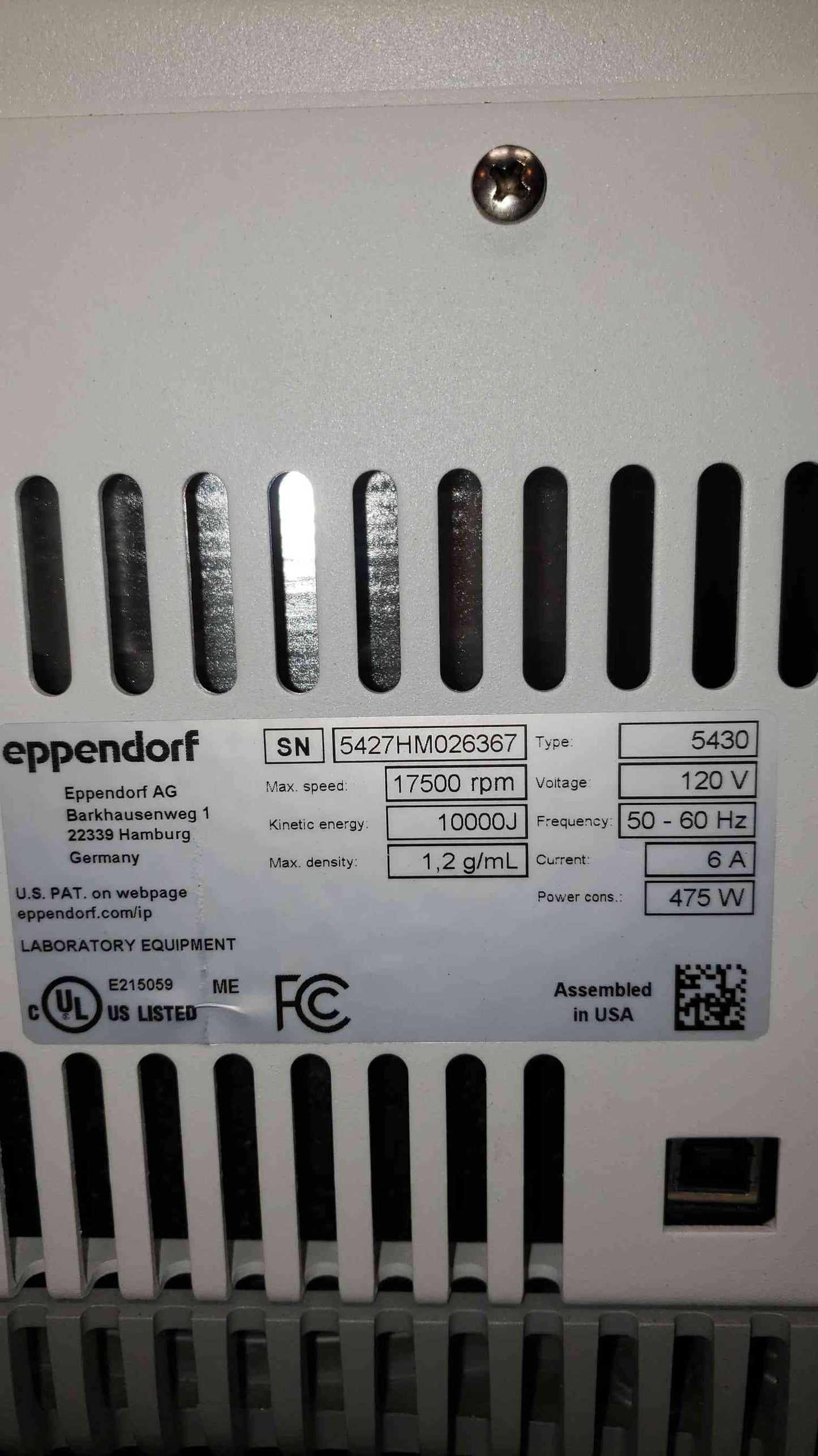 Eppendorf Centrifuge 5430 (SKU: 3896AA)
