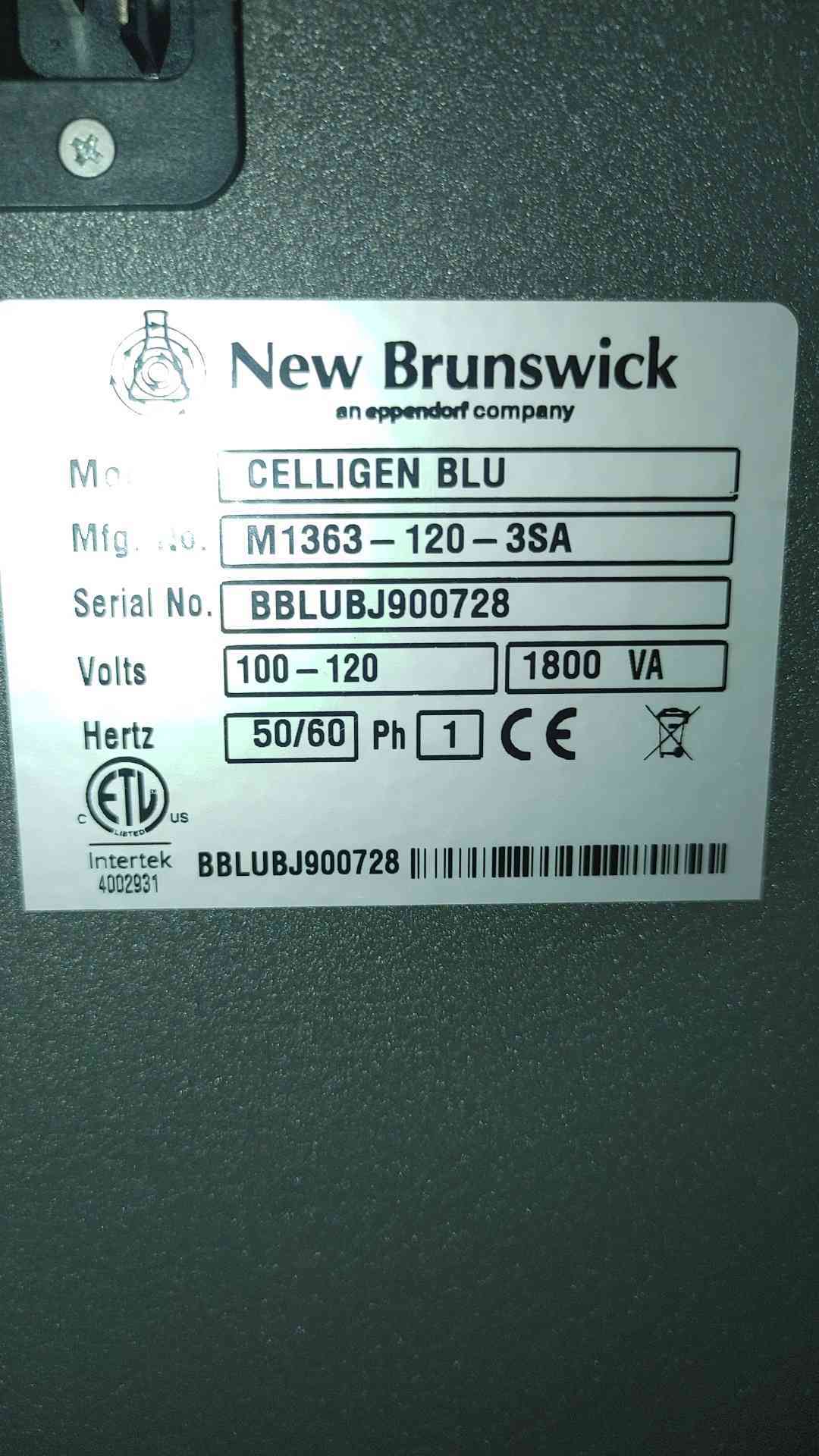 New Brunswick CelliGen Blu Bioreactor M1363-120-3SA