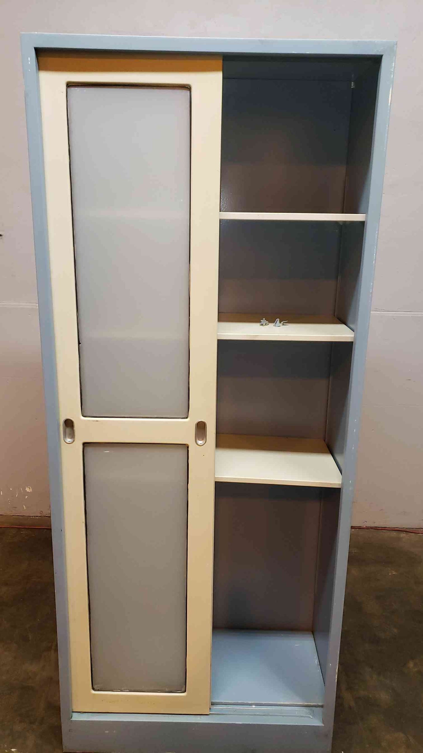 7' Tall Blue Metal Storage Lab Cabinet with Shelves(1378AA)