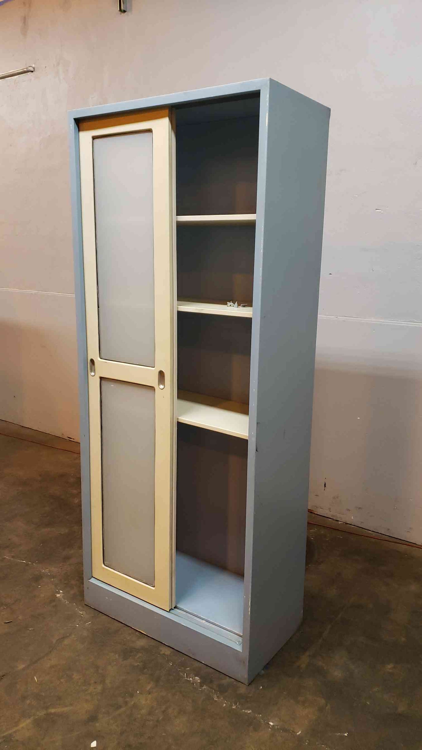 7' Tall Blue Metal Storage Lab Cabinet with Shelves(1378AA)