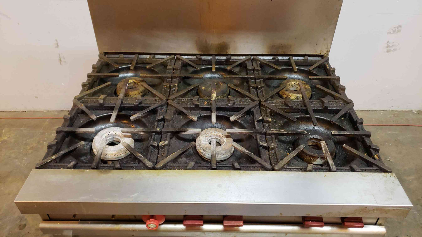 VULCAN Stainless Steel 6 Burner Oven VG36 Commercial Gas Range Stove(100786)