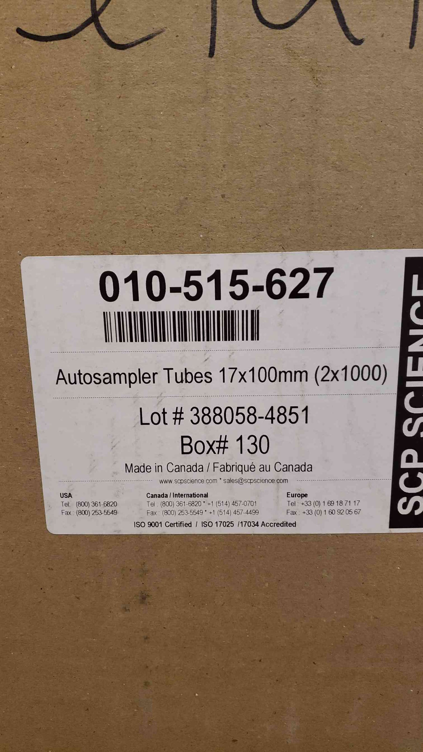Lot of 2000 plastic Vials 17x100mm, 15mL polypropylene autosampler tubes
