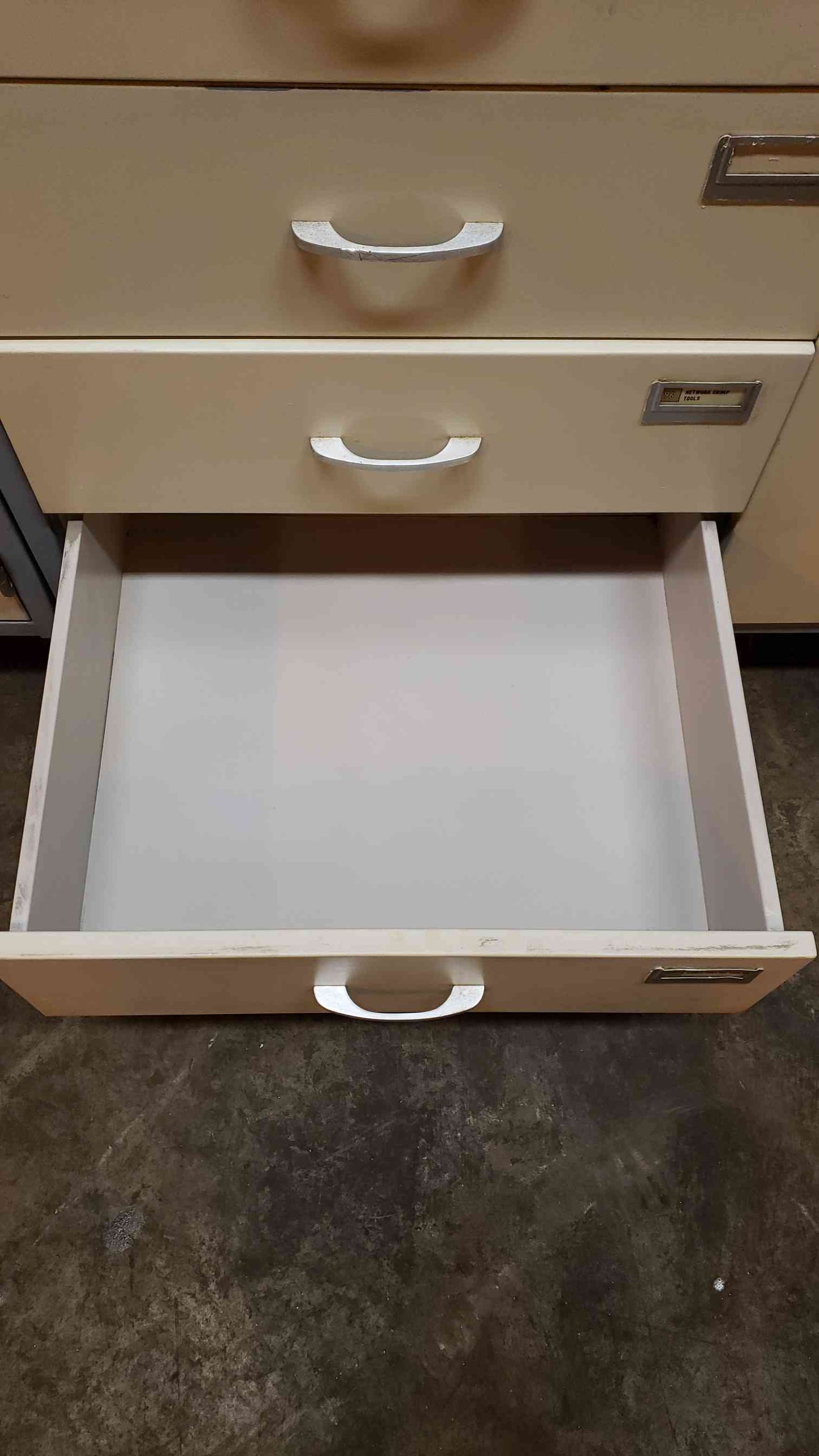 8' Blue and White Kewaunee Casework W/ 7 Drawers 3 Doors (SKU: 1380AA)(1380AA)