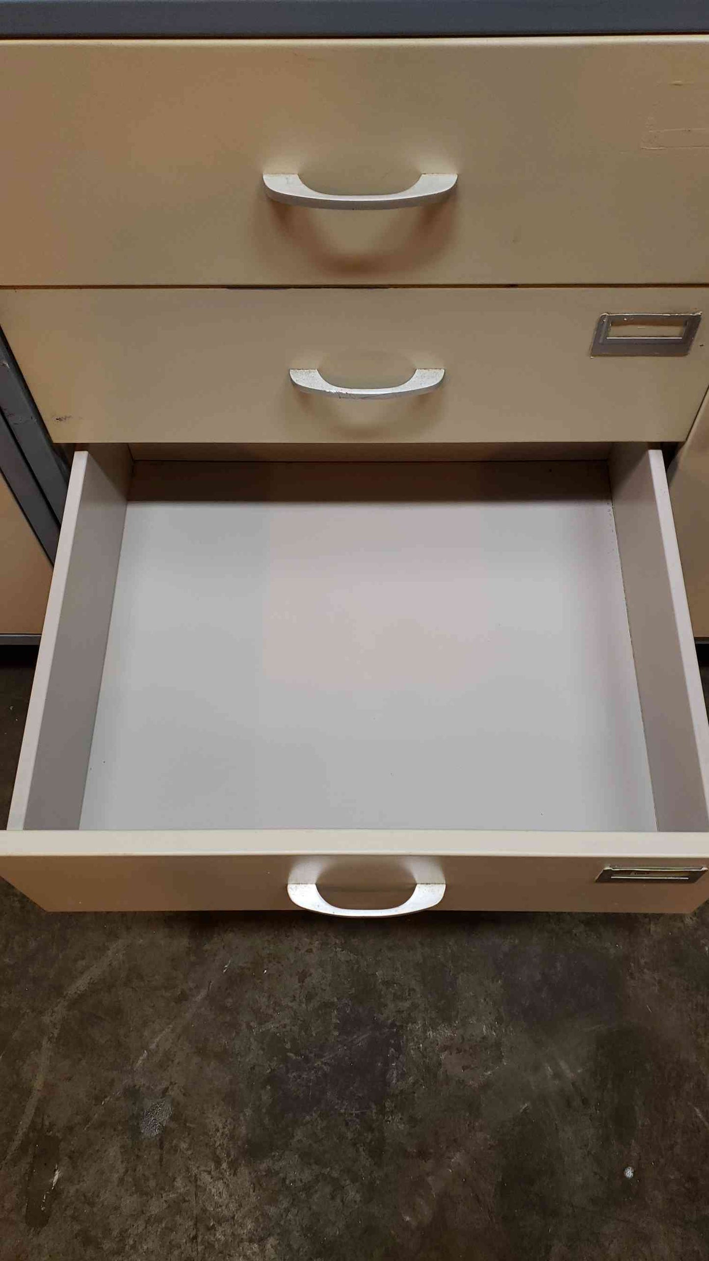 8' Blue and White Kewaunee Casework W/ 7 Drawers 3 Doors (SKU: 1380AA)(1380AA)