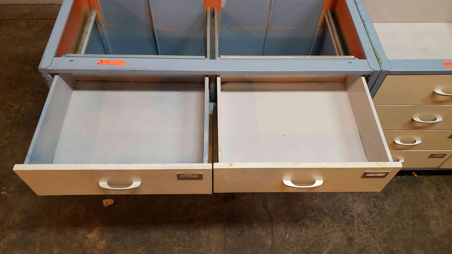 8' Blue and White Kewaunee Casework W/ 7 Drawers 3 Doors (SKU: 1380AA)(1380AA)