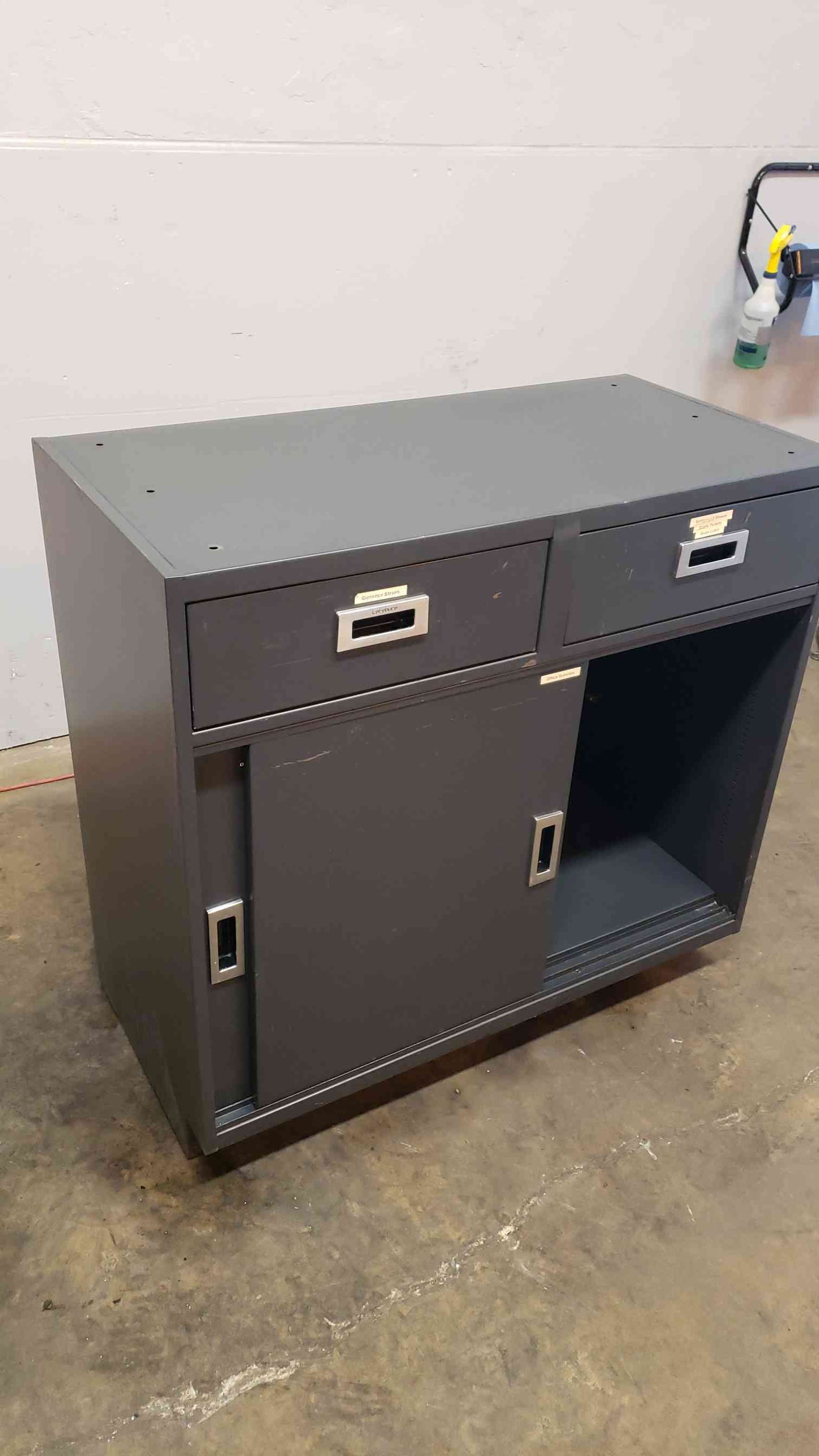 LeFebure Black Recessed 40" Casework W/ 2 Drawers 2 Sliding Doors(100792)