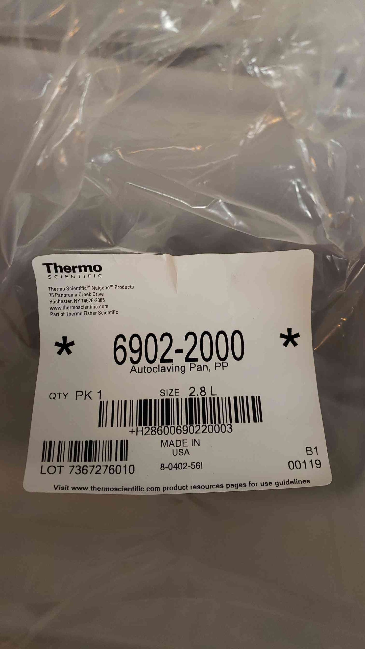 Case of 6 Thermo Scientific Autoclaving Pan 2.8L 6902-2000 (SKU: 4408AA)(4408AA)