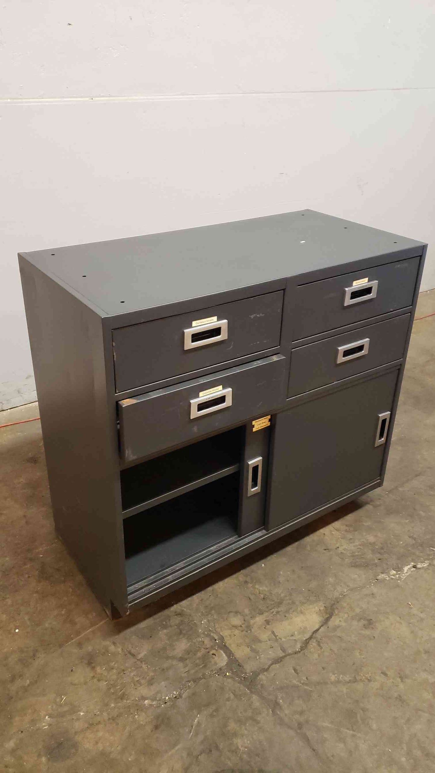 LeFebure Black Recessed 40" Casework W/ 4 Drawers 2 Sliding Doors(100794)