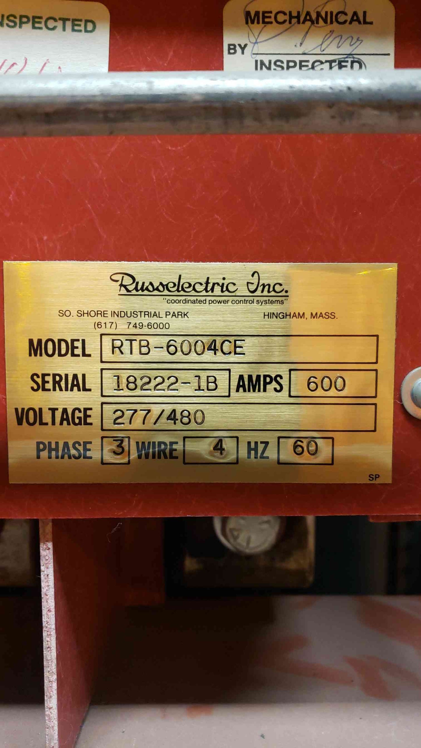 Russelectric 600A ATS RTB6004CE (SKU: 4979AA)(4979AA)