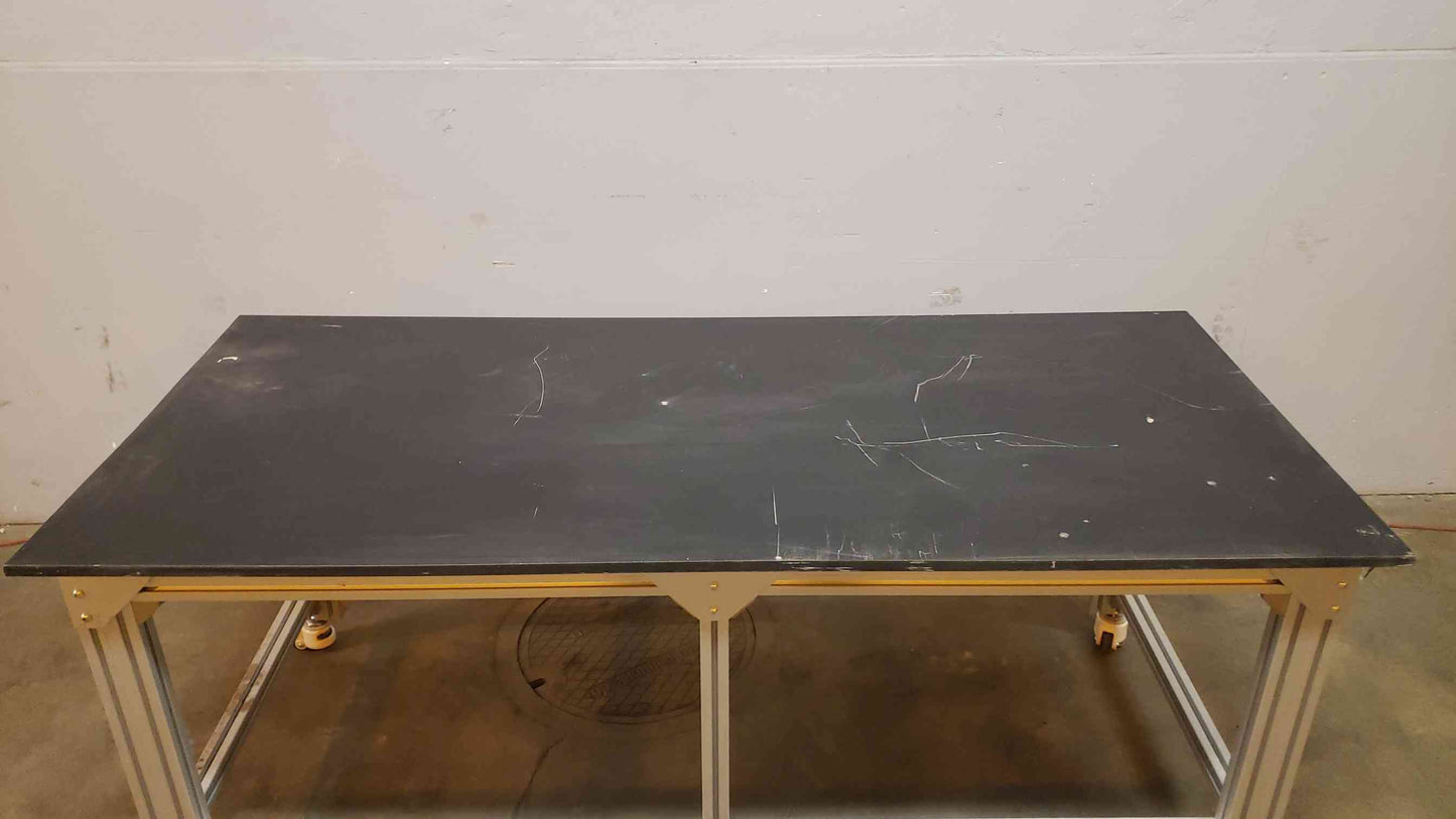 7' Aluminum Rolling Lab Desk W/ Epoxy Top Lab Chem Resistant (SKU: 3456AA)(3456AA)