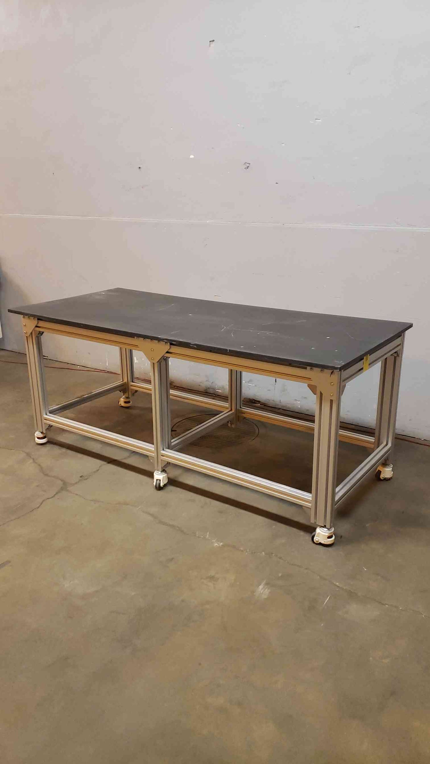 7' Aluminum Rolling Lab Desk W/ Epoxy Top Lab Chem Resistant (SKU: 3456AA)(3456AA)
