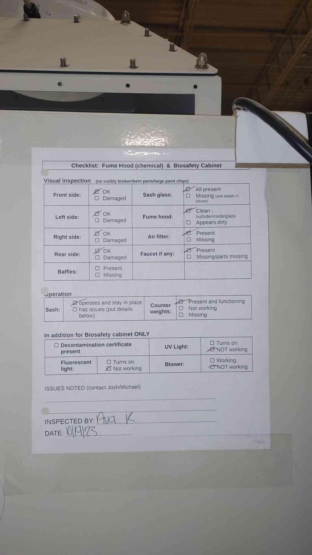 NUAIRE 54" Biological Safety Cabinet NU-425-400 w/ Stand & Filter BSC Fume Hood(5390AA)