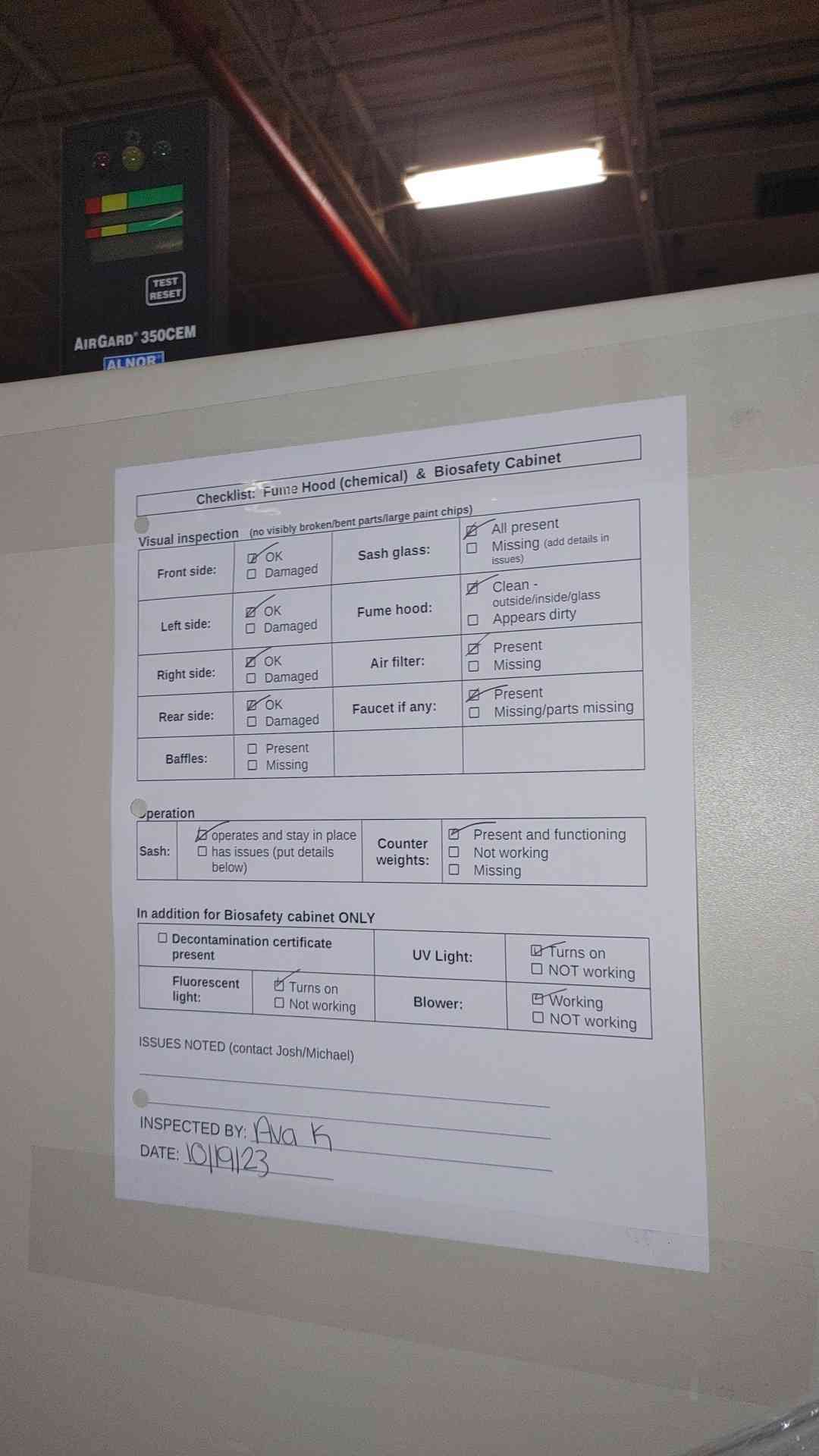 NUAIRE 54" Biological Safety Cabinet NU-425-400 w/ Stand & Filter BSC Fume Hood(5390AA)
