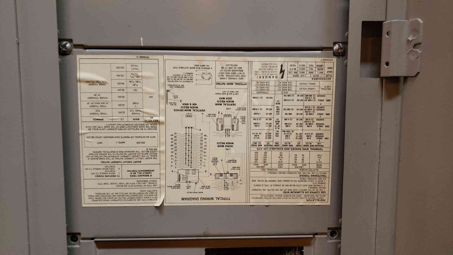 GE 150A 240V Breaker Panelboard Loaded with Main (SKU: 2024AA)(2024AA)