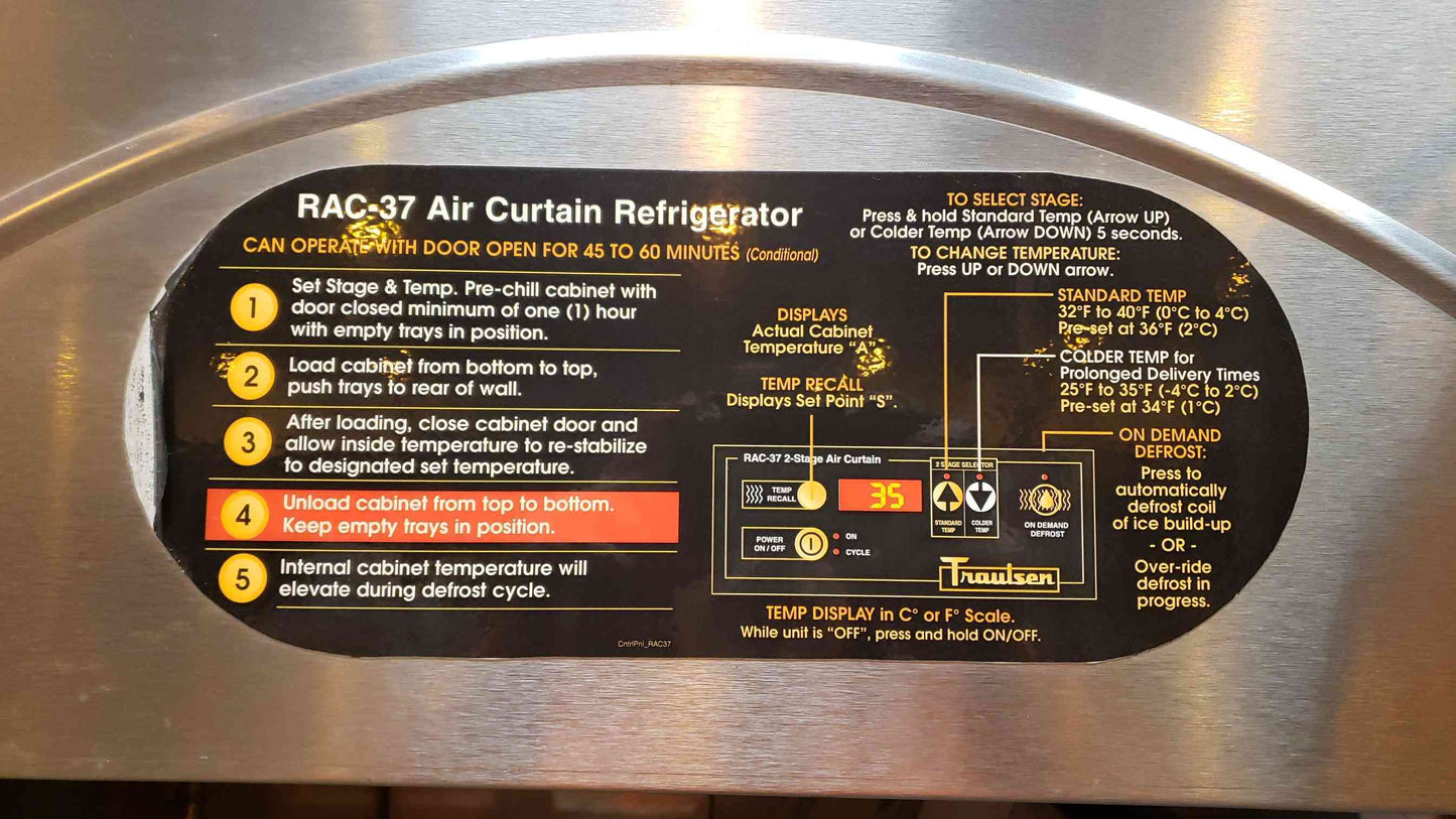 Traulsen Stainless Steel Air Curtain Refrigerator RAC-37 (SKU: 3512AA)(3512AA)