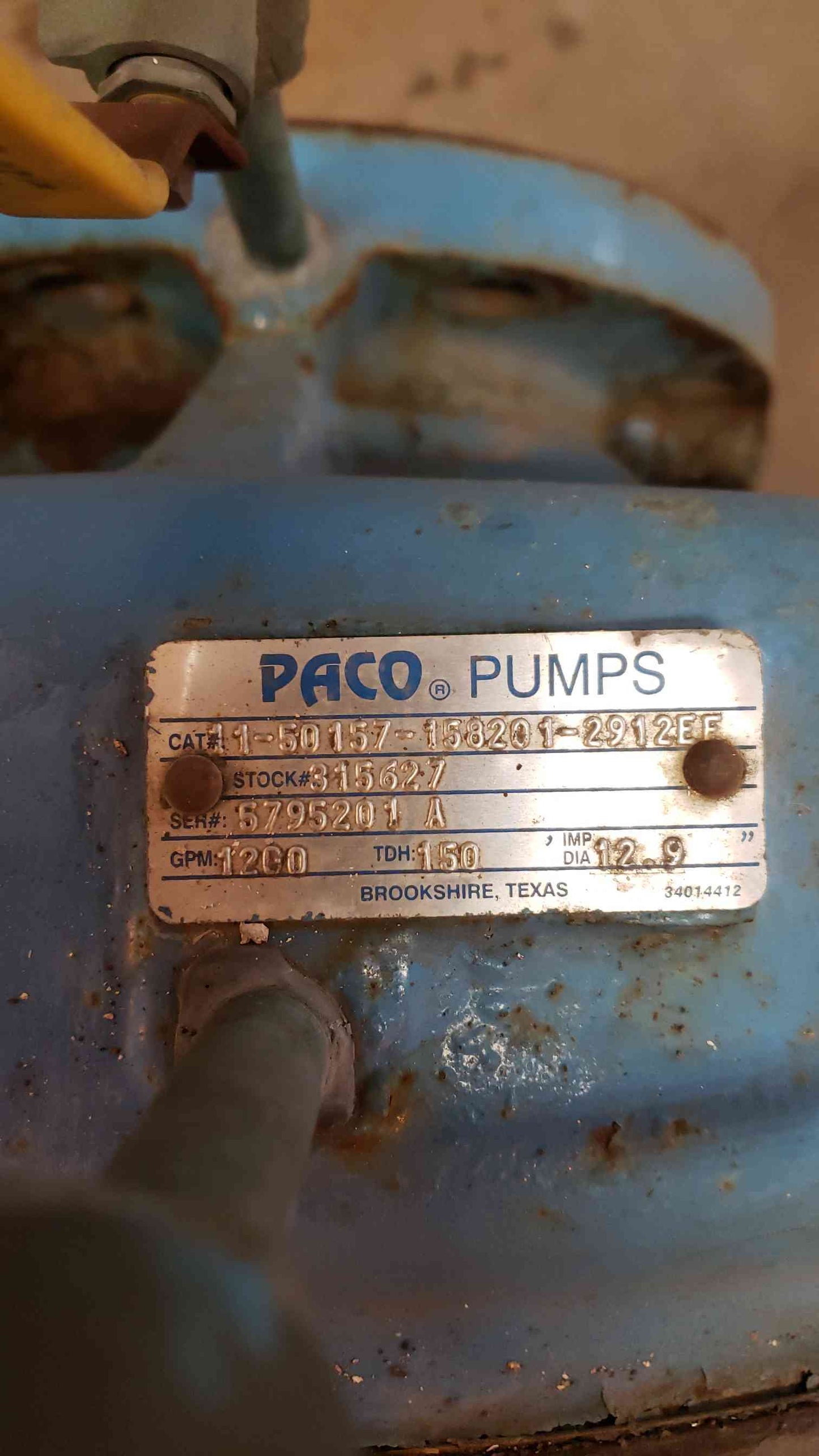PACO Motor Driven Pump Package 1200GPM 150TDH 11(5044AA)