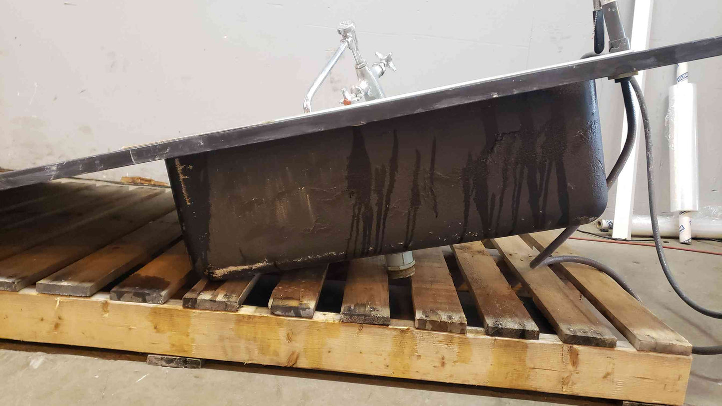 7' Stainless Steel Sink W/ Black Epoxy Countertop (SKU: 2077AA)(2077AA)