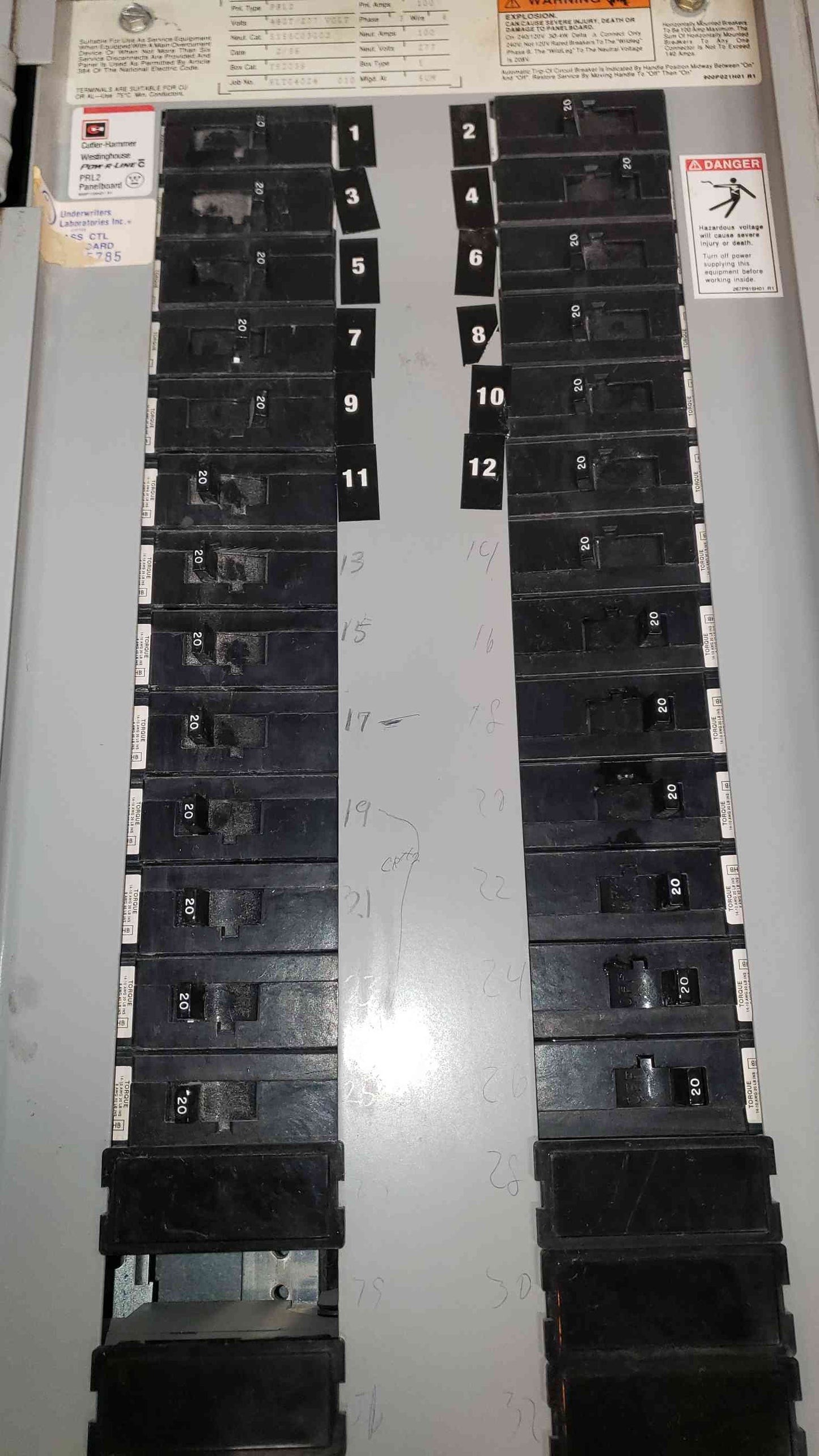 CutlerHammer 100A Panel Box PRL1 (SKU: 2109AA)(2109AA)