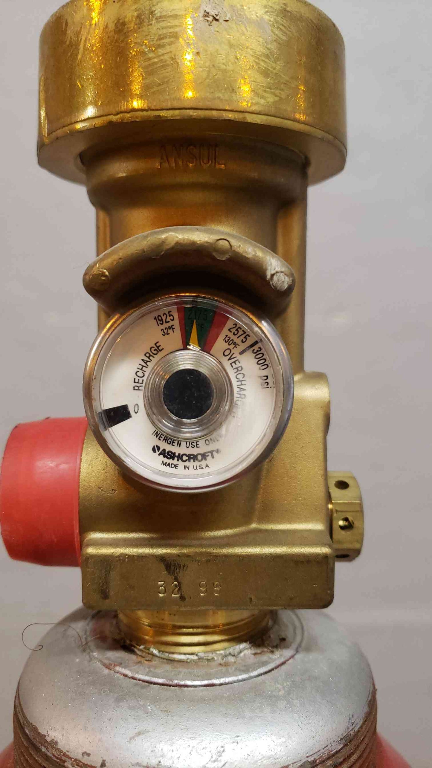 425 Cu Ft Ansul Inergen CO2 Clean Agent Fire Extinguishing Cylinders Full (SKU: 4583AA)(4583AA)