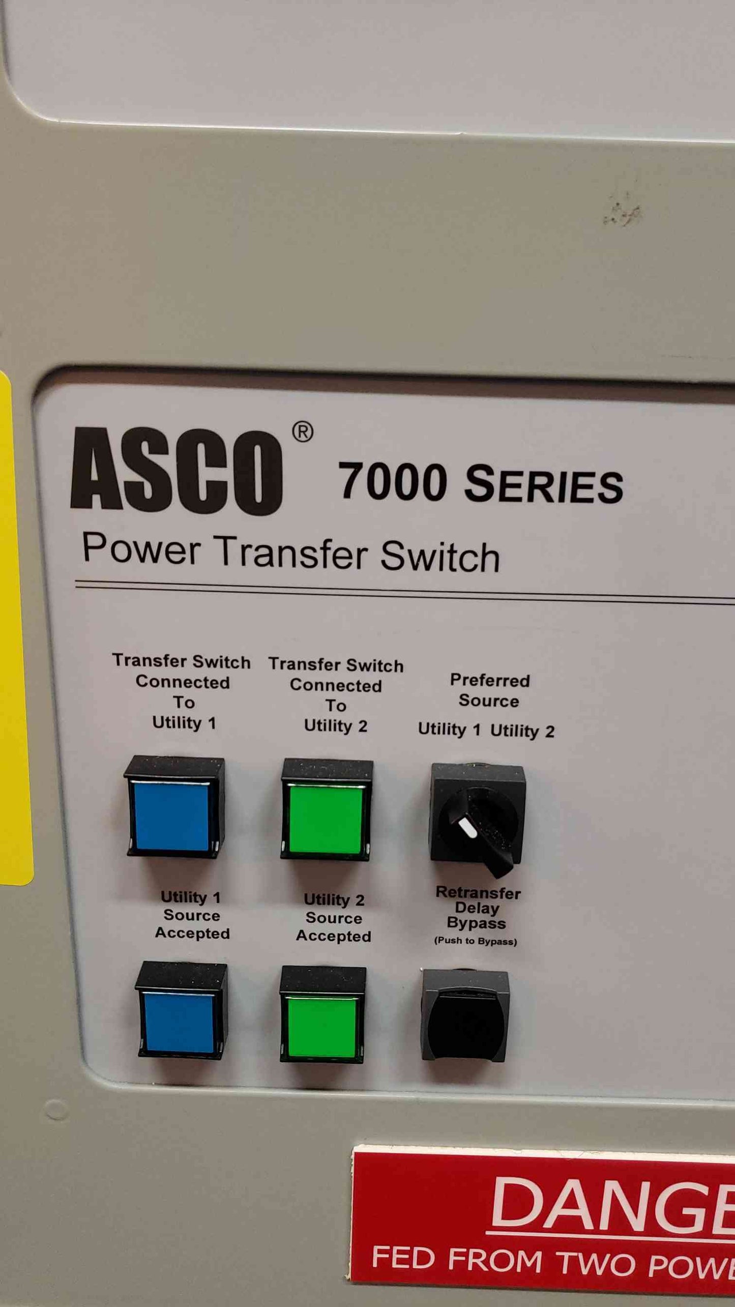 ASCO 7000 Series 30A 480v ATS D07ATS030030N5XC (SKU: 13988AA)(13988AA)