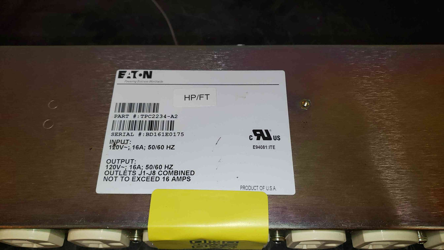 *Pickup Only* Eaton 8 Plug In PDU Strip TPC2234A2 (SKU: 14000AA)(14000AA)
