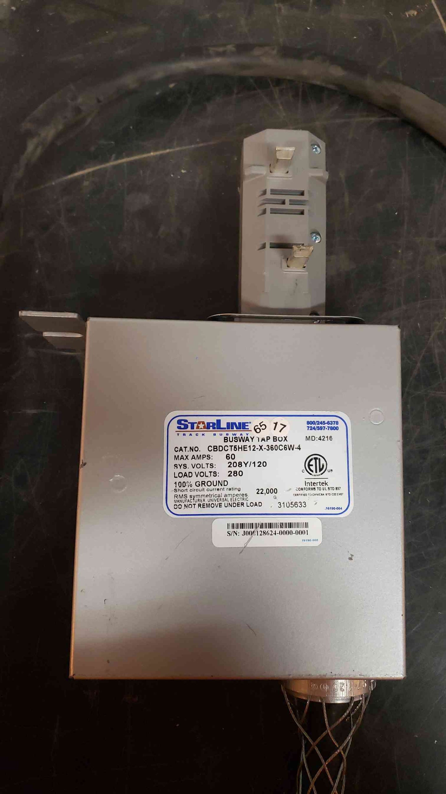 Starline 60A Busway Tap Box 208Y/120 CBDCT5HE12X360C8W4 (SKU:13995AA)(13995AA)