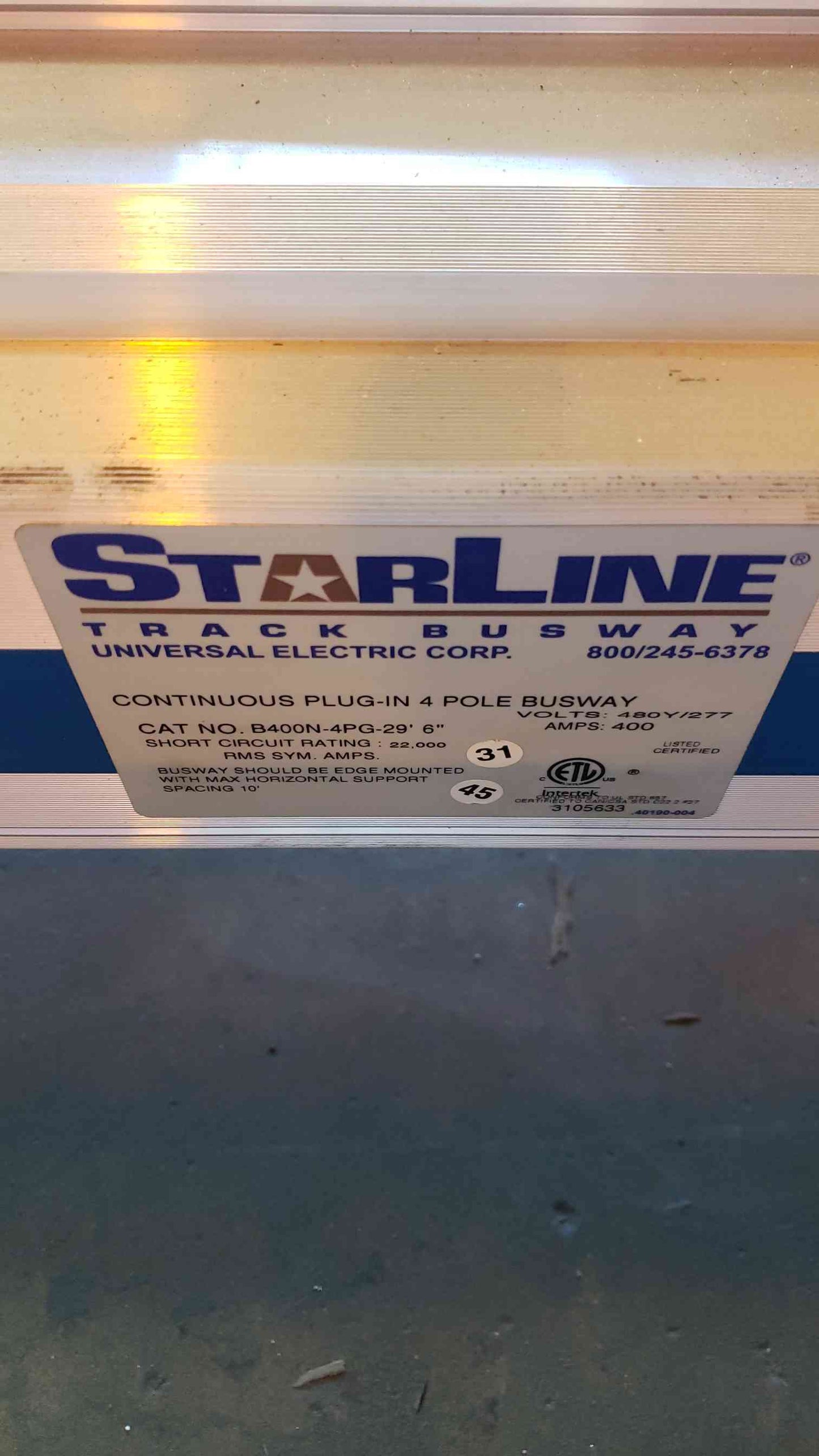 29' 400A Starline Busway Bar B400N4PG29' 480v/277 (SKU: 14970AA)(14970AA)