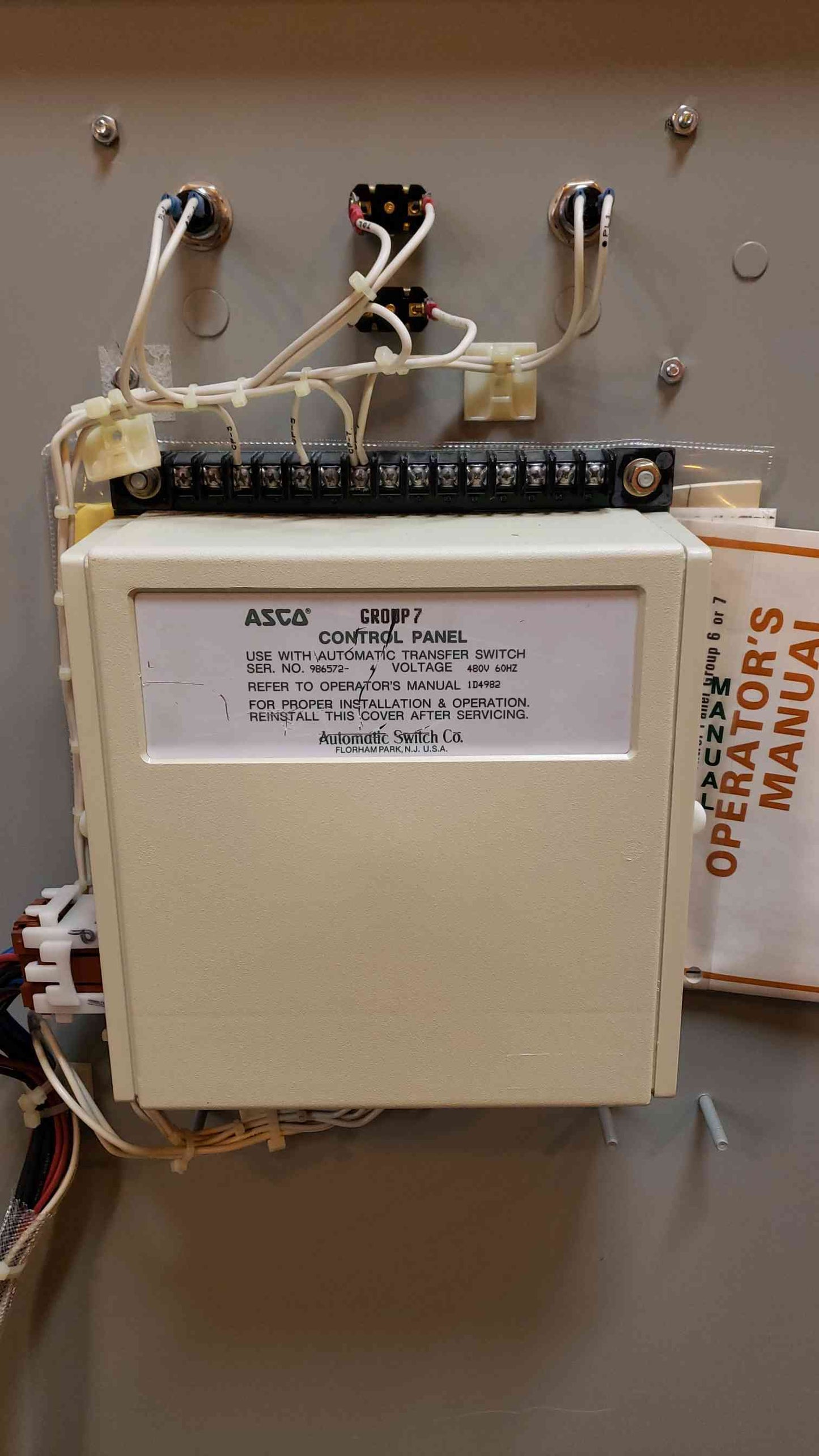 ASCO ATS Bypass Isolation Switch 800A 480V 3Ph E962380097XC (SKU:14994AA)(14994AA)
