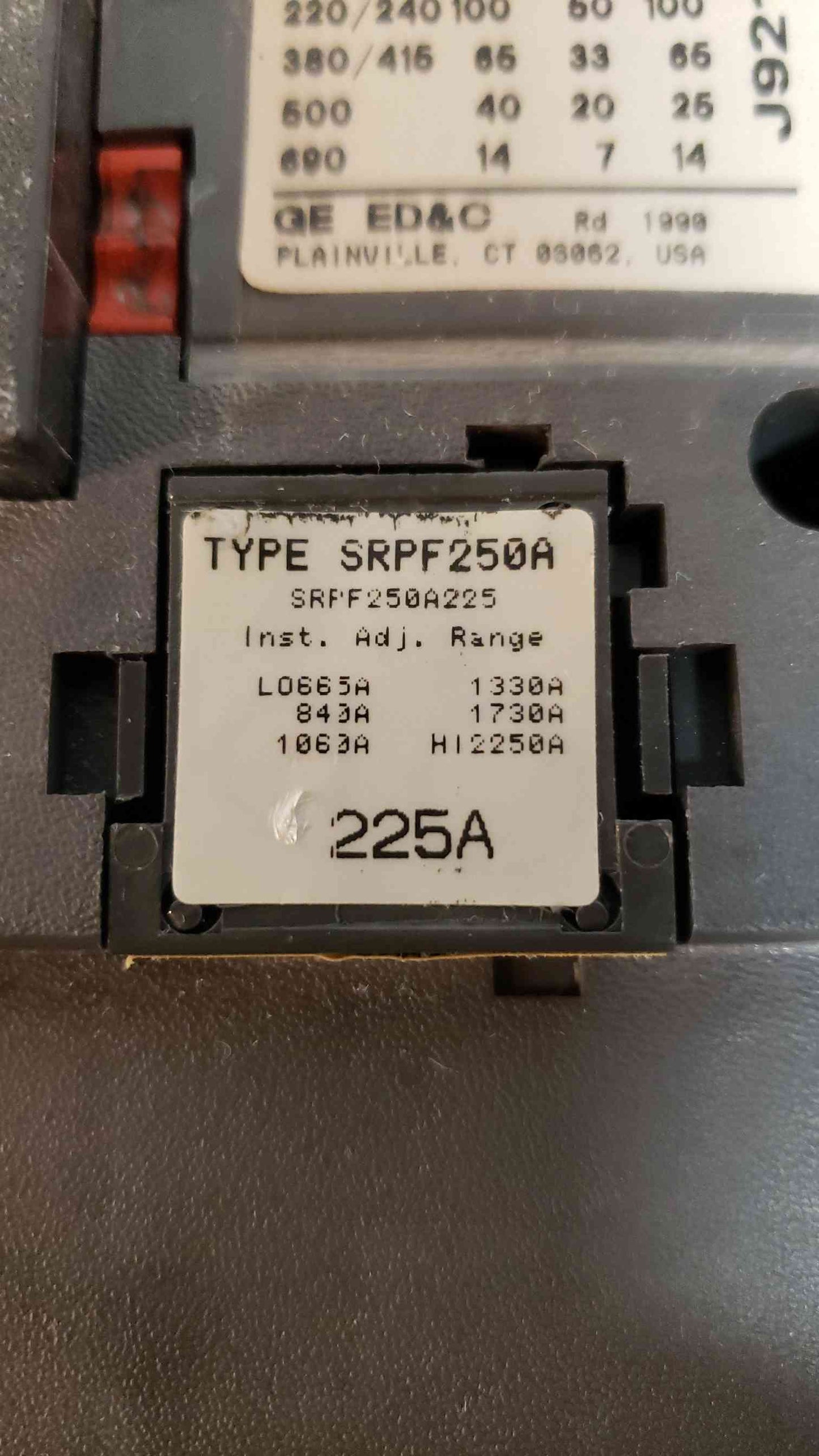 GE 250A Max 3 Pole Breaker SFLA36AT0250 (SKU: 101607)