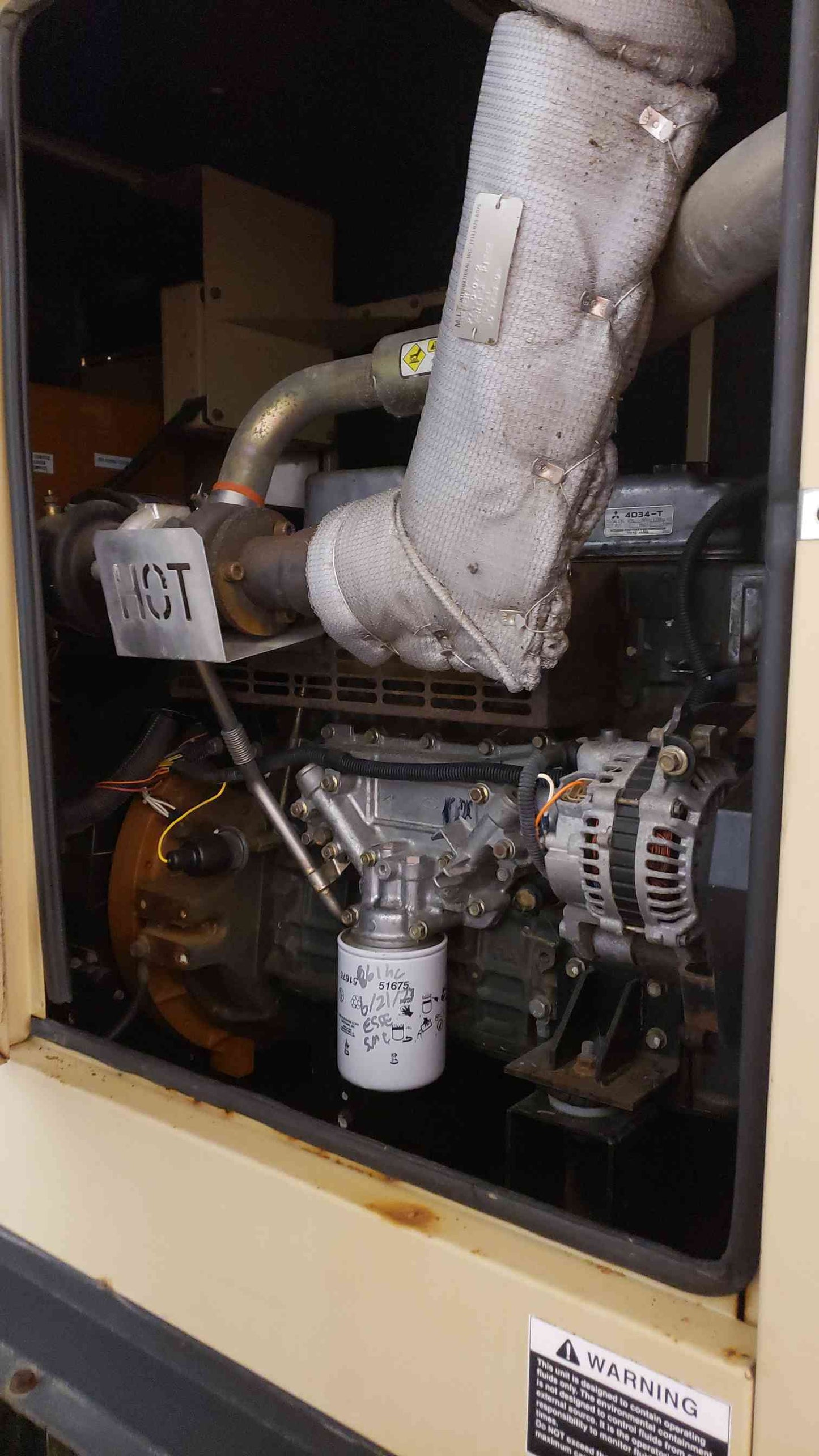60KW Generac 3.7L Mitsubishi Generator 1PH Diesel 865Hrs TESTED (SKU:103131)(103131)