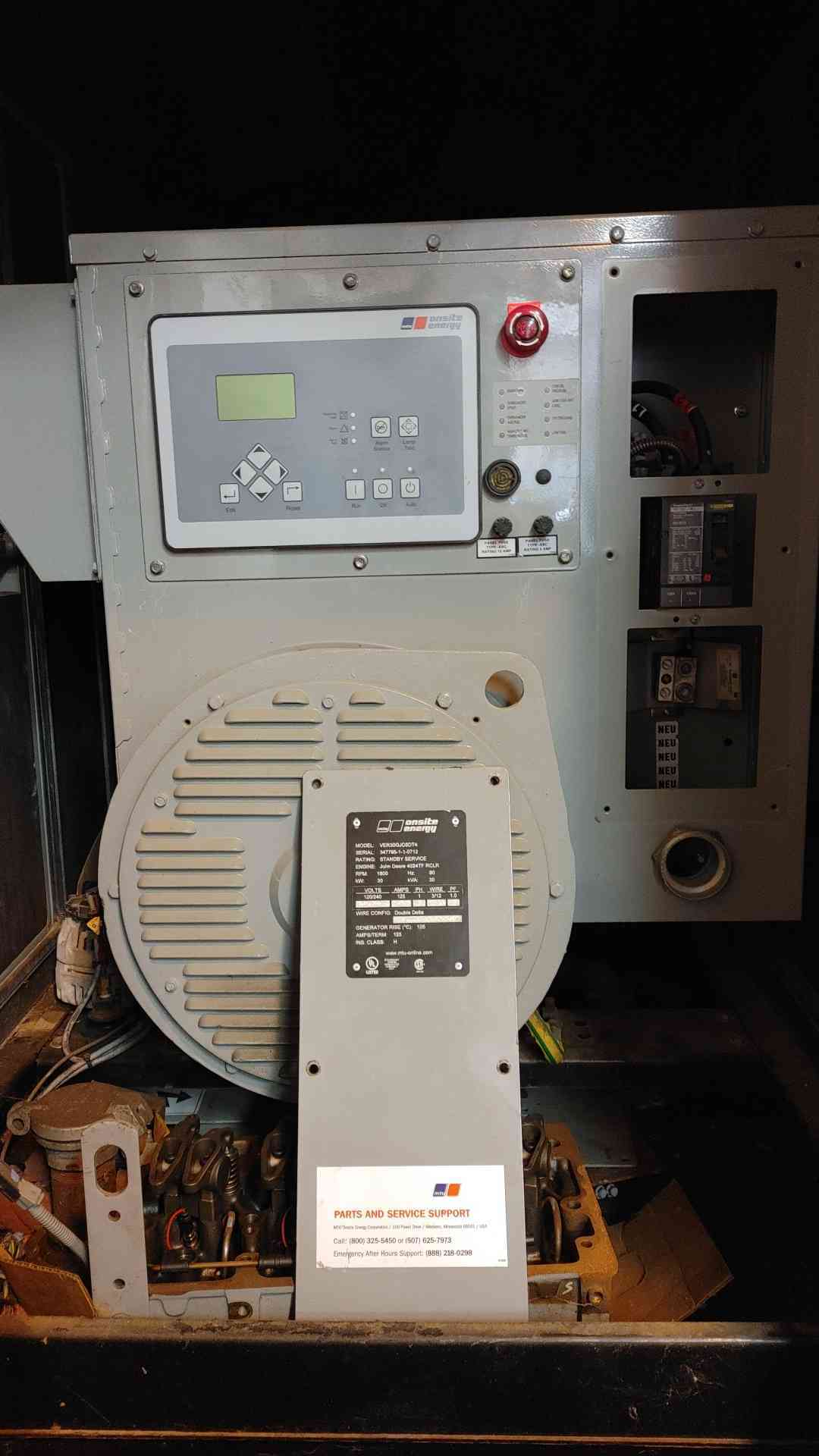 30KW MTU John Deere 4024TF 1PH Diesel AS-IS / Parts / Not Working(103177)