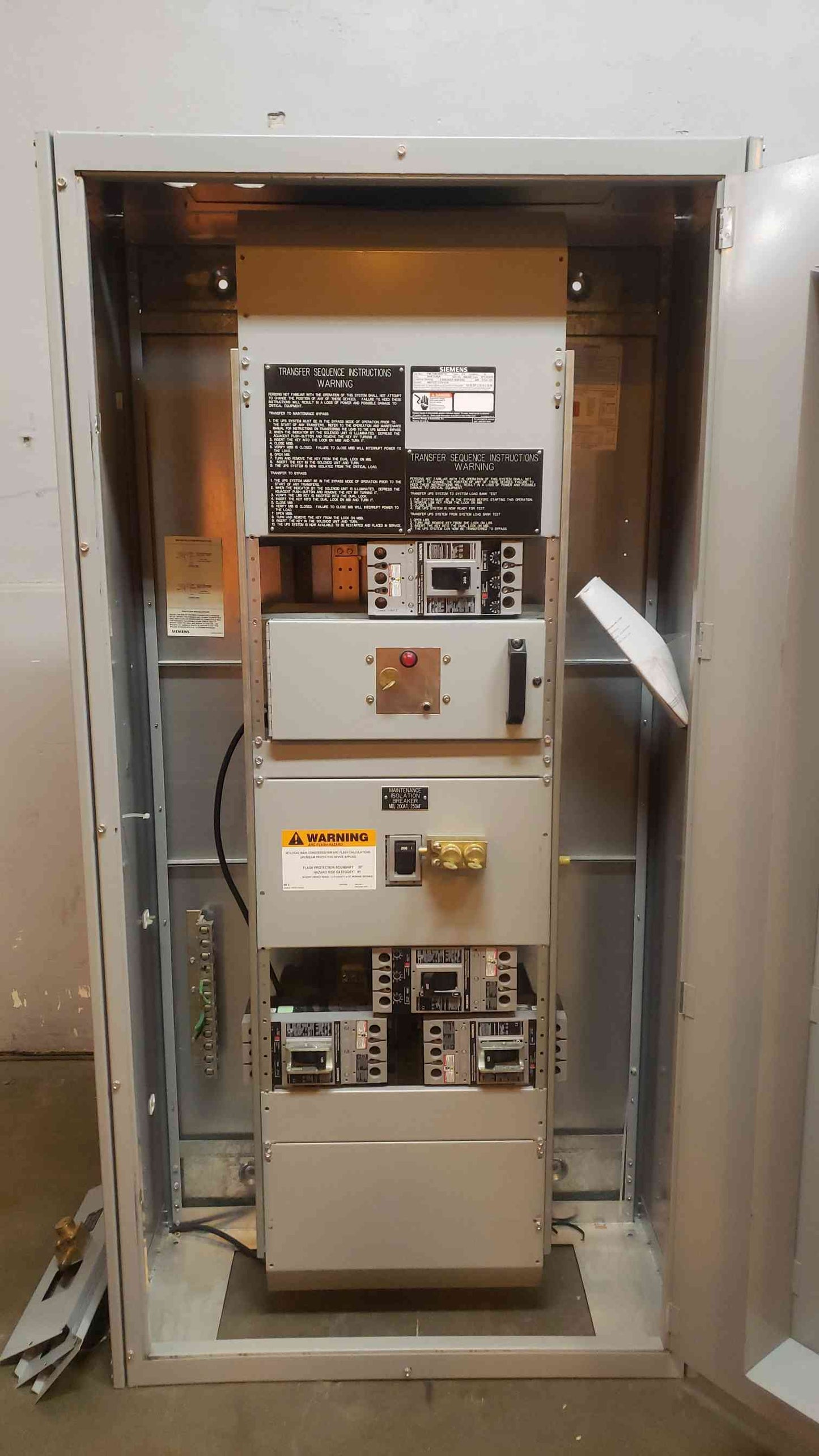 Siemens P4 400A 480V 3PH Maintenance Bypass Panel w/ Kirk Key Interlocks & Copper Bus (101484)