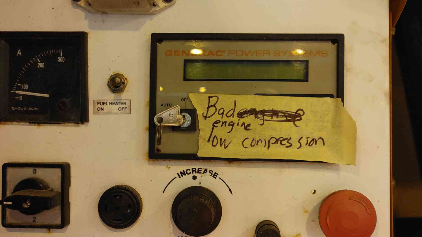 50KW Generac 1PH Diesel AS-IS Not Working "Rollover Damage"(103187)