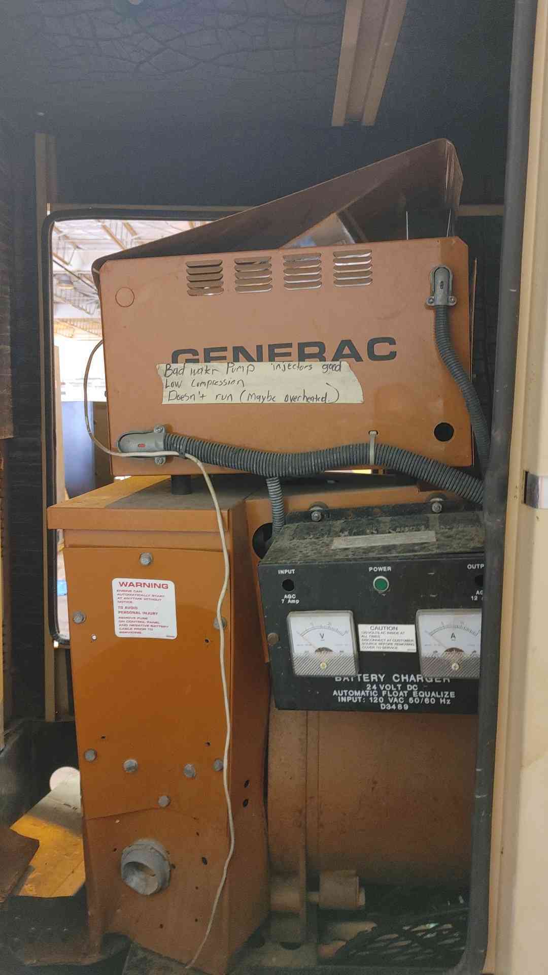 50KW Generac 1PH Diesel AS-IS Not Working "Rollover Damage"(103187)