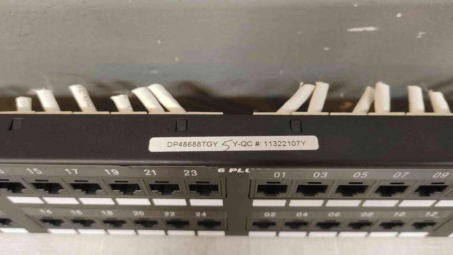 *Pickup Only* Panduit DP48688TGY Patch Panel,Cat 6,Rack Mt,48 Port(103295)