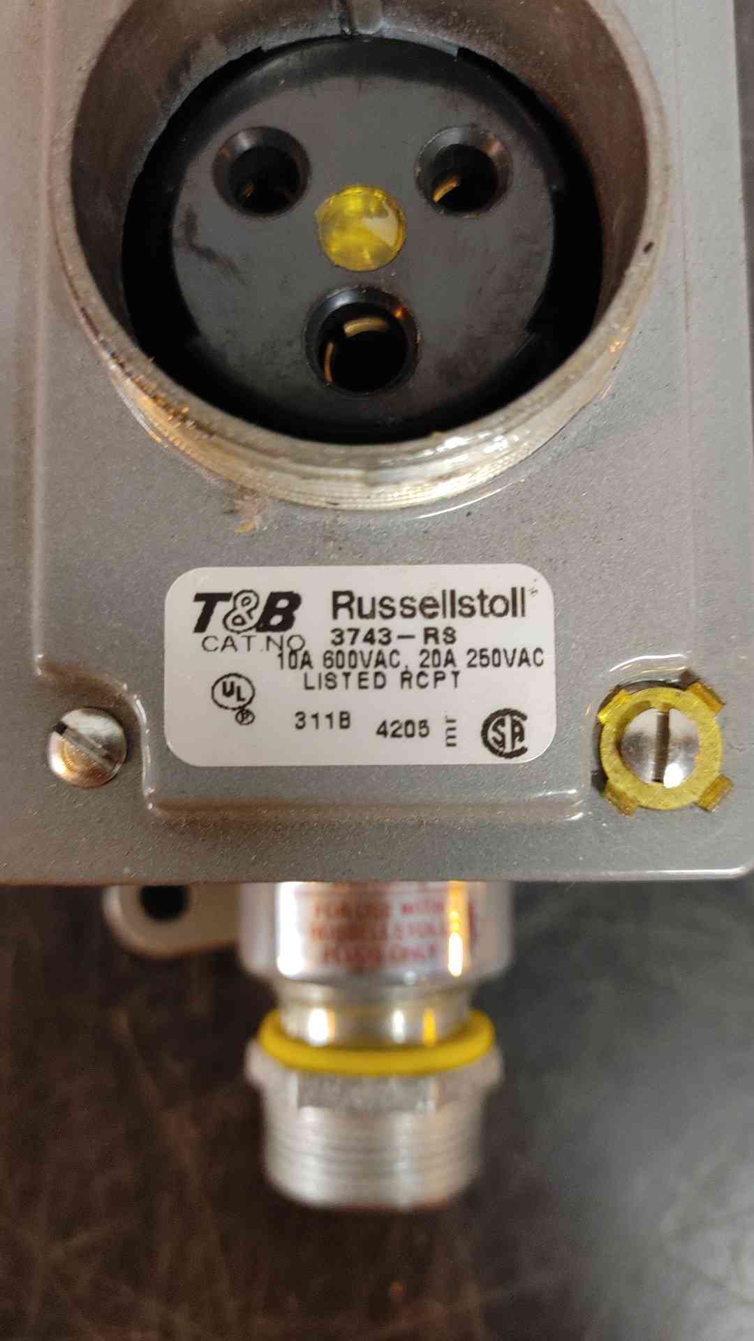 Russellstoll Plug Receptacle 10A 600VAC 20A 250VAC 3743-RS(103343)