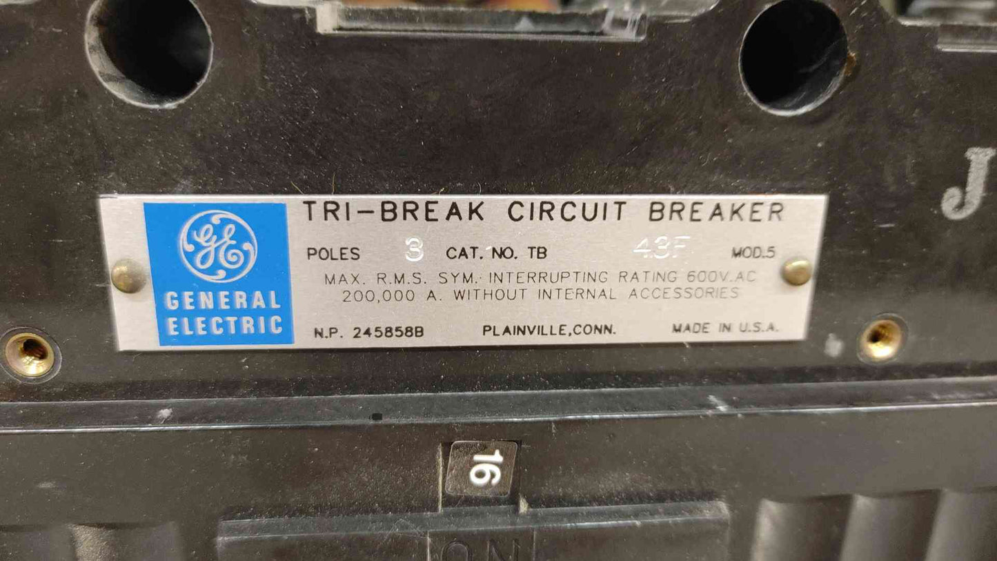 GE 250A TriBreak Circuit Breaker 3 Pole TB43F(103408)