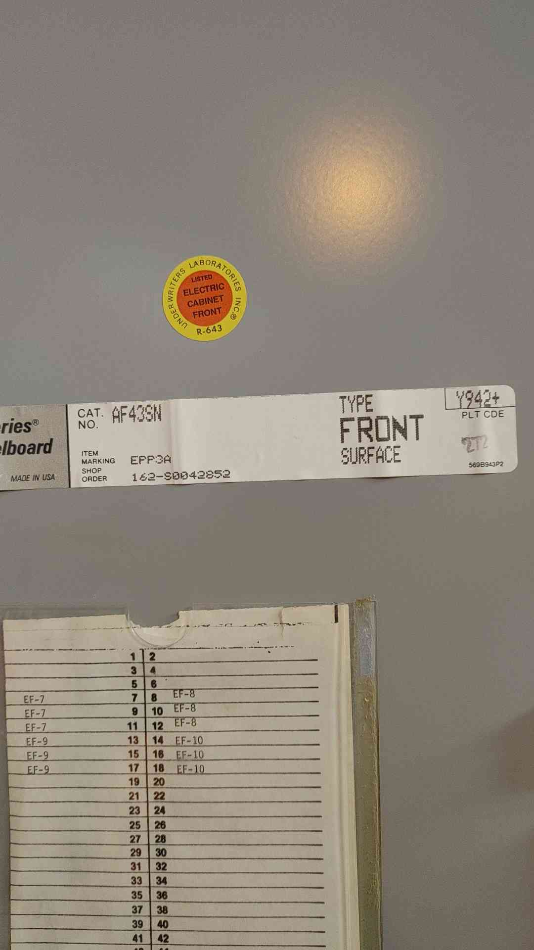 GE A Series Breaker Panelboard 225A 480Y/277 3PH 4 Wire AXB4 Loaded w/ Main(103435)