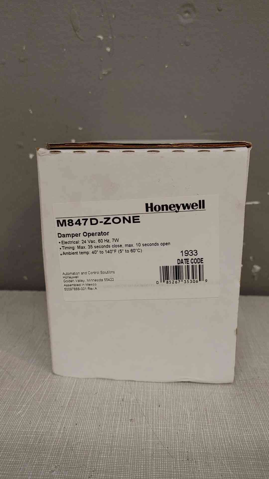 Honeywell Damper Operator Actuator 24VAC 7W M847D-ZONE(103501)