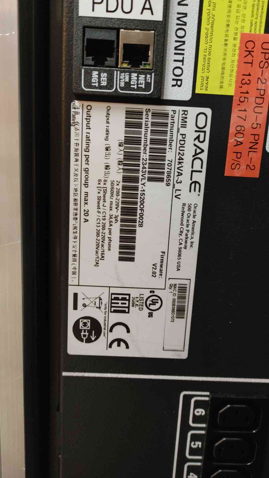 42U Sun Oracle Fully Enclosed Rolling Server Rack 2047RTN-1530RB0005(103758)